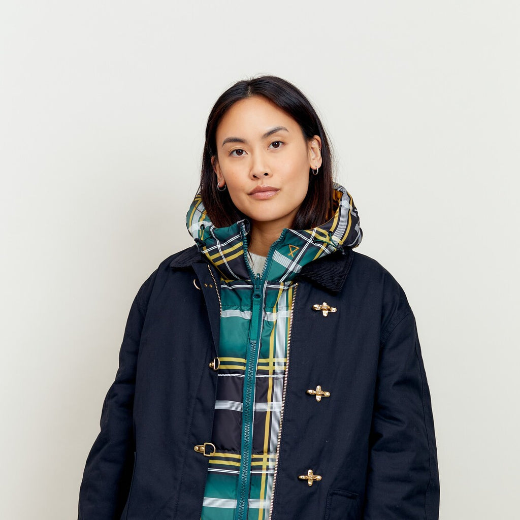 Capuche Fudoon vert tartan doudoune