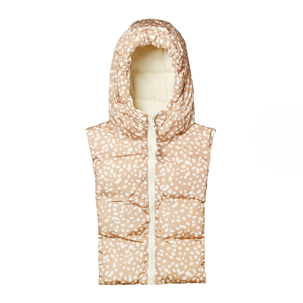 Capuche Fudoon crème beige léopard réversible