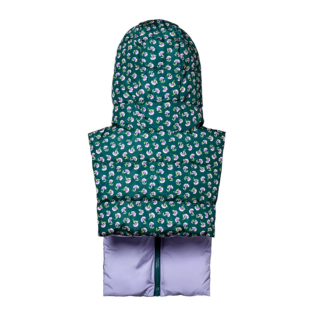 Removable hood Fudoon green flowers