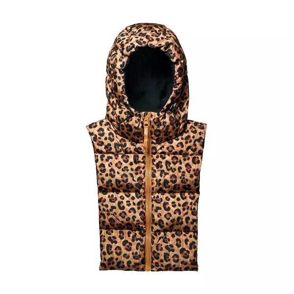 Fudoon reversible leopard and black down jacket hood | Removable 
