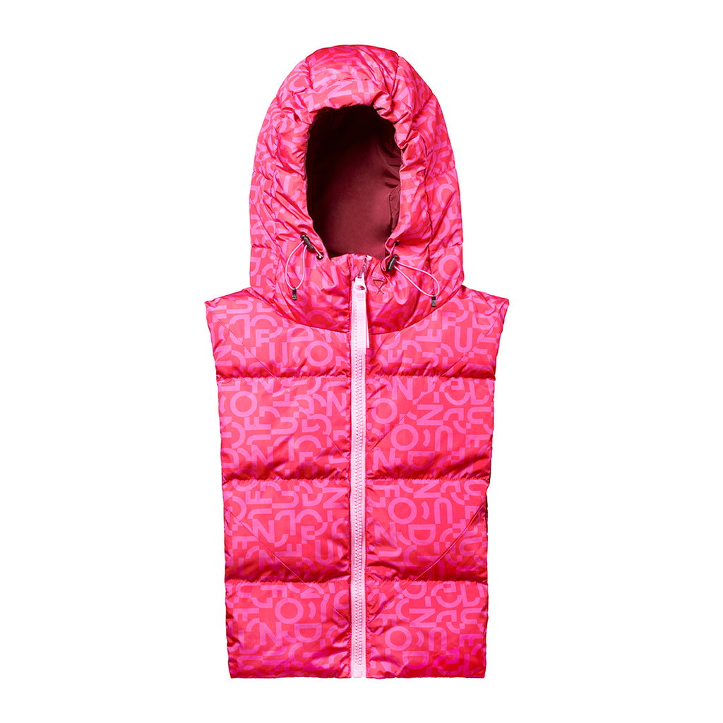 Down jacket hood Fudoon fuchsia and burgundy