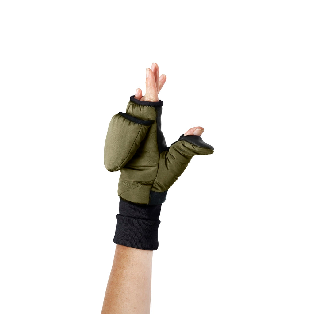 Moufles convertibles mitaines kaki Fudoon tactile