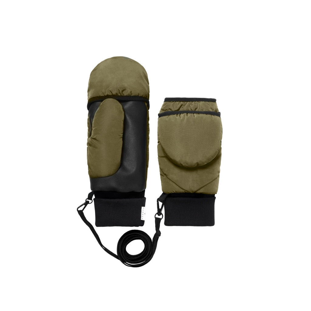 Moufles convertibles mitaines kaki Fudoon