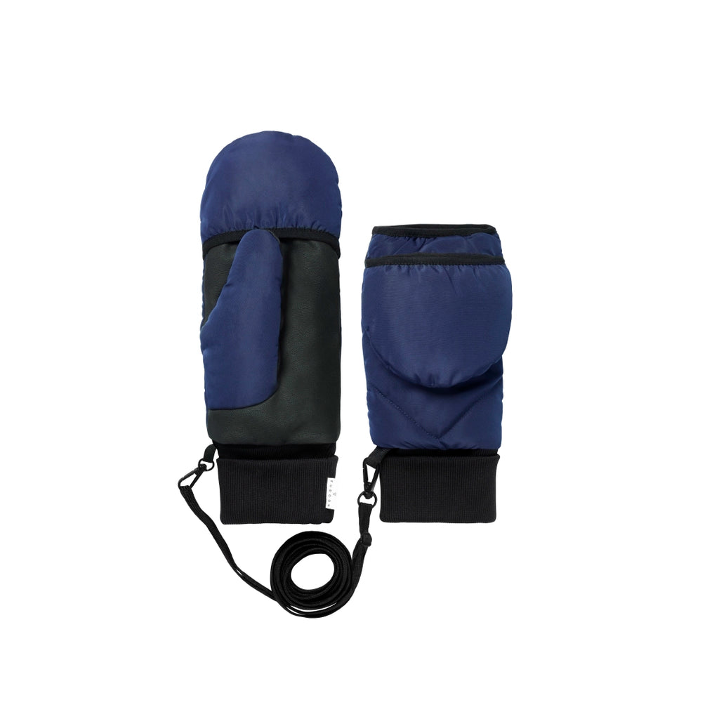 Moufles convertibles mitaines bleu marine Fudoon doudoune