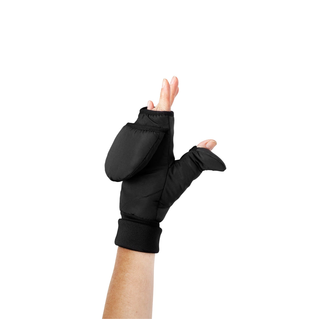 Moufles convertibles mitaines noir tactile