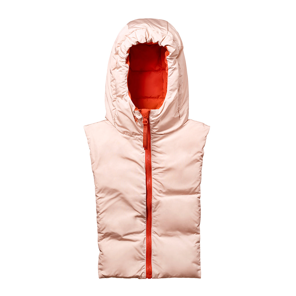 Capuche Fudoon orange beige réversible