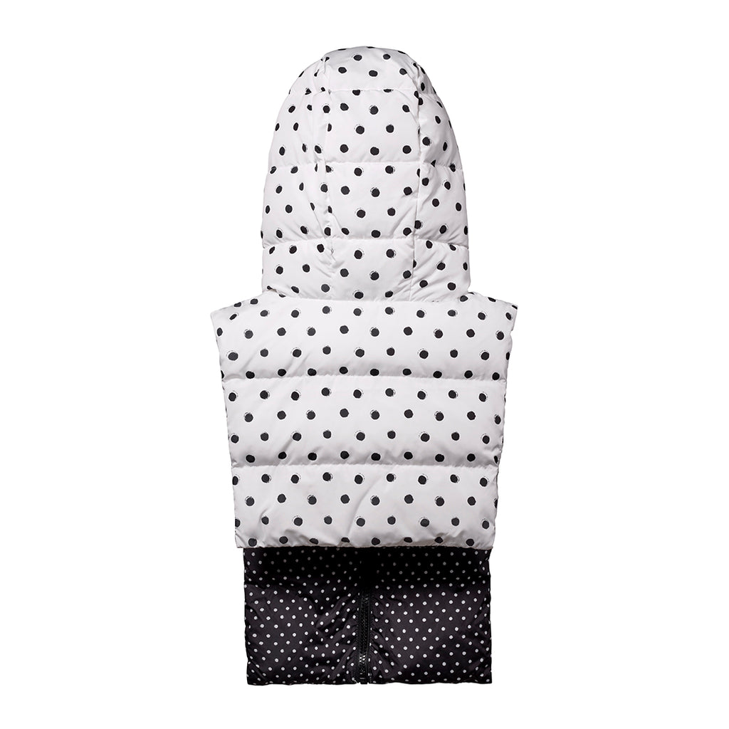 Removable hood Fudoon black white polka dots