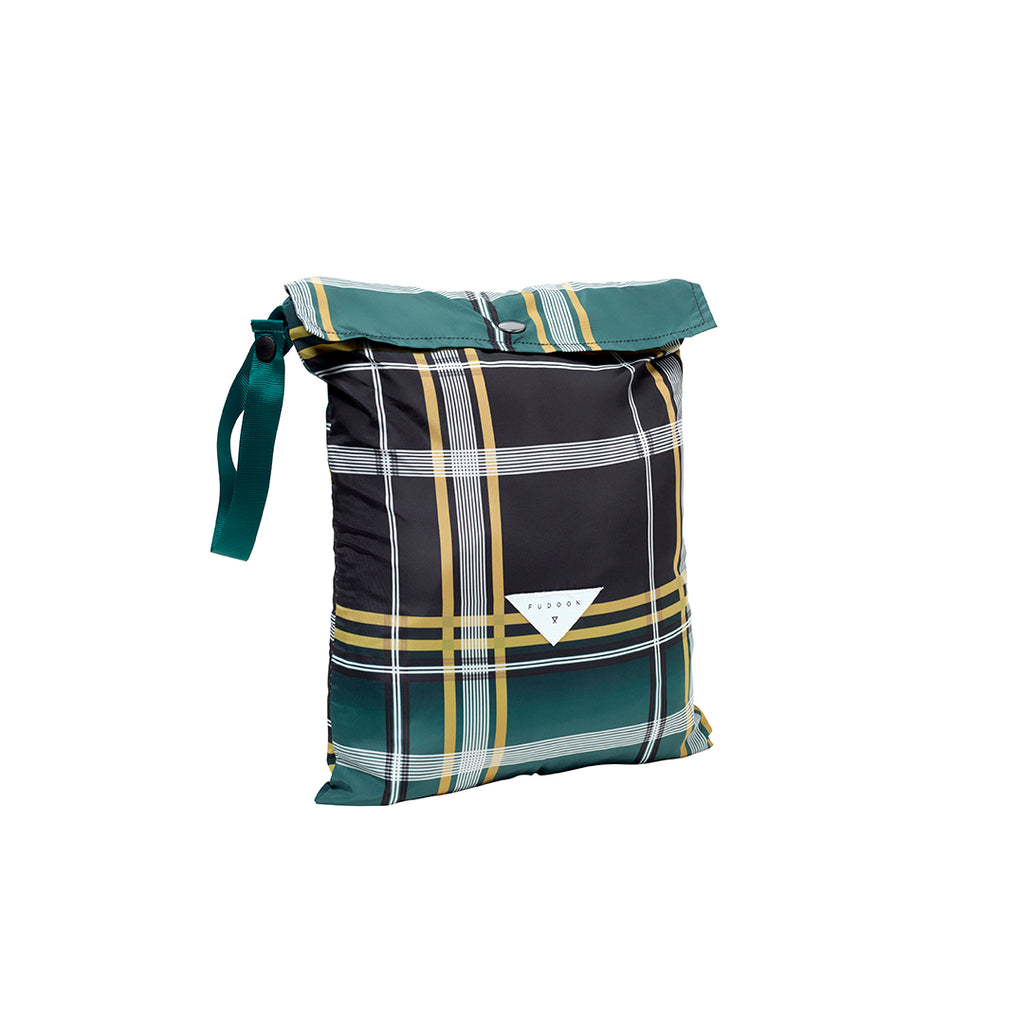 Removable hood Fudoon green tartan