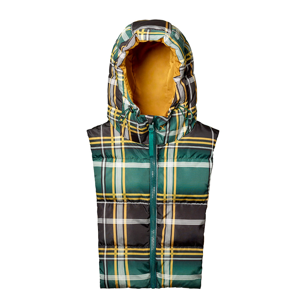 Capuche Fudoon vert tartan pluie