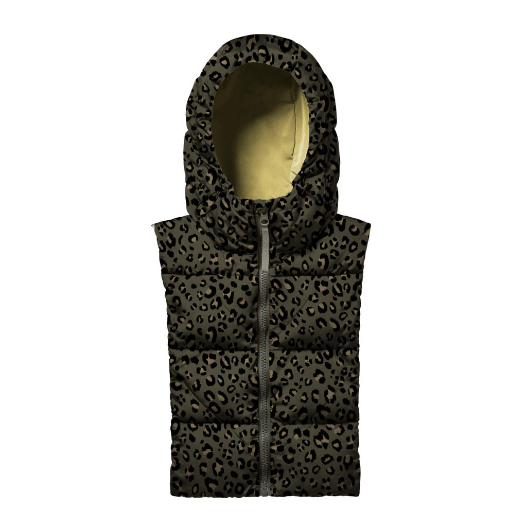 Fudoon capuche léopard kaki réversible lichen