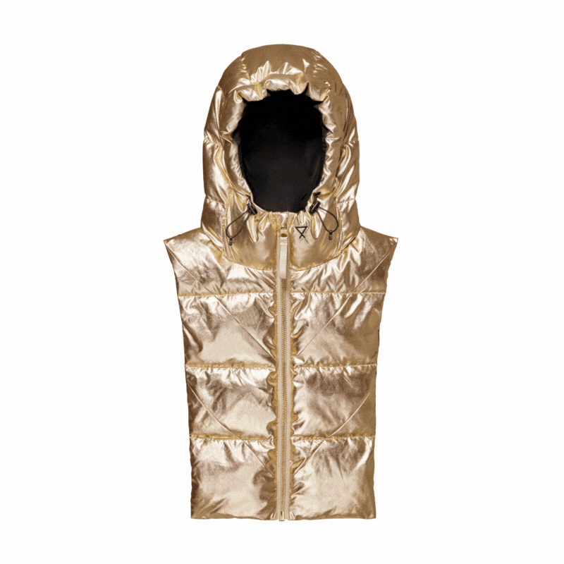 Capuche doudoune Fudoon dorée et noire référence