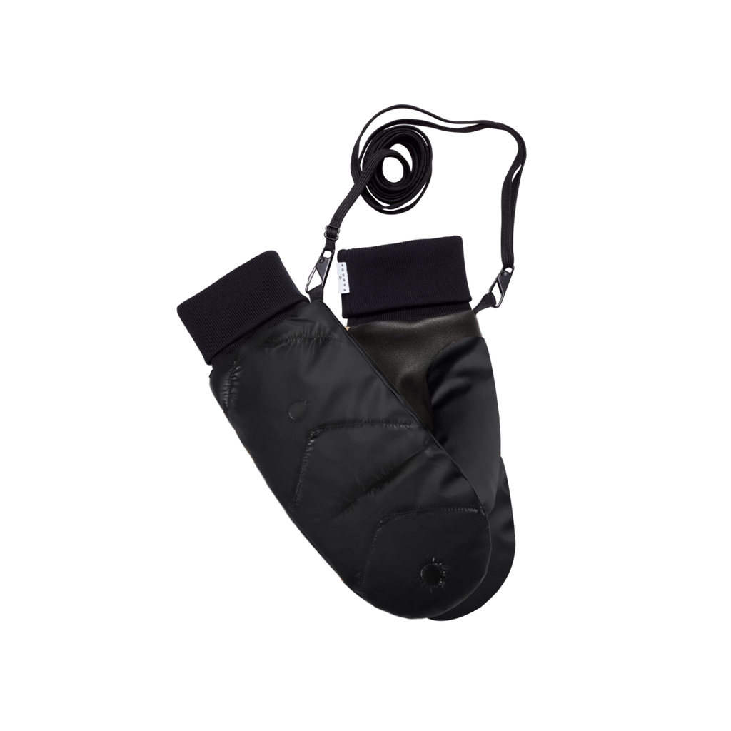 Moufles convertibles mitaines noir mat pratique