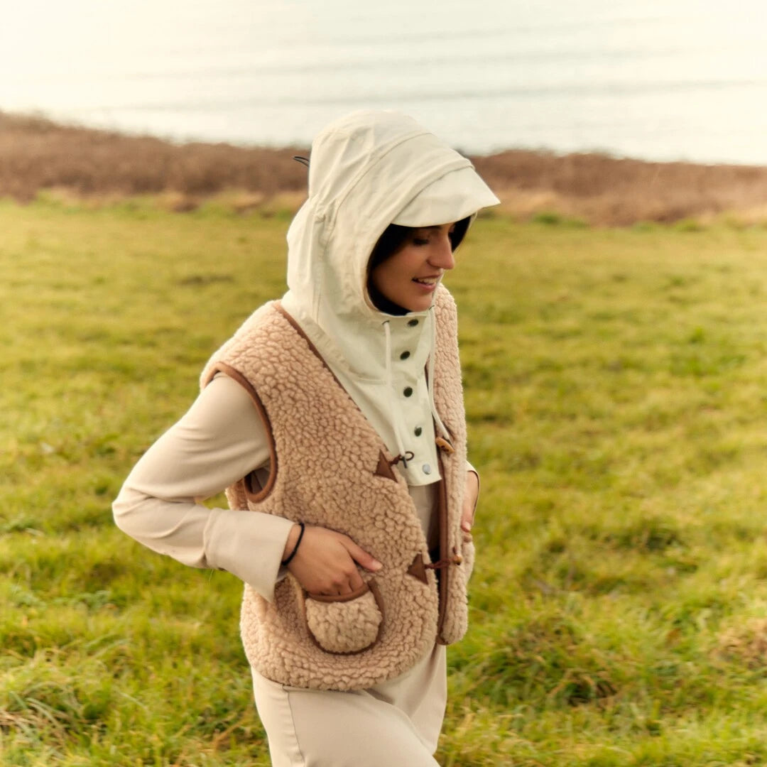 Capuche Plui Capuche de pluie Fudini de Fudoon crème | Capuche amovible imperméable